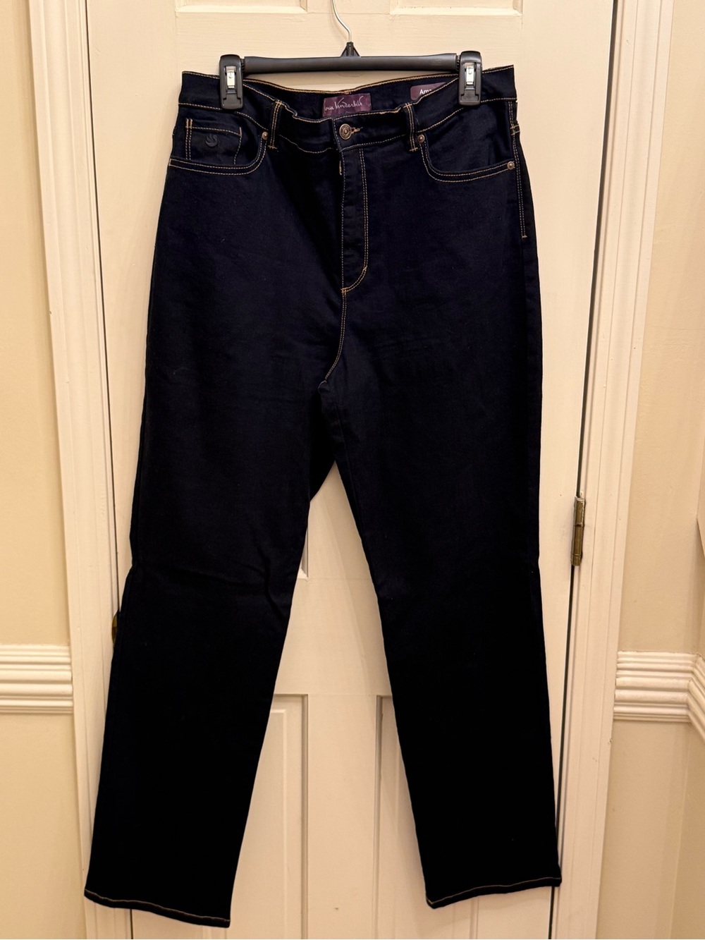 Gloria Vanderbilt Amanda Dark Indigo Straight Leg Jeans Size 14